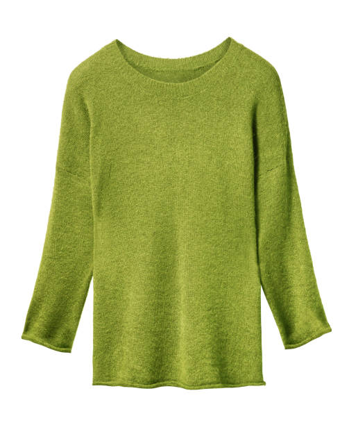 istock Classic chartreuse green woman sweater isolated on white 840415506