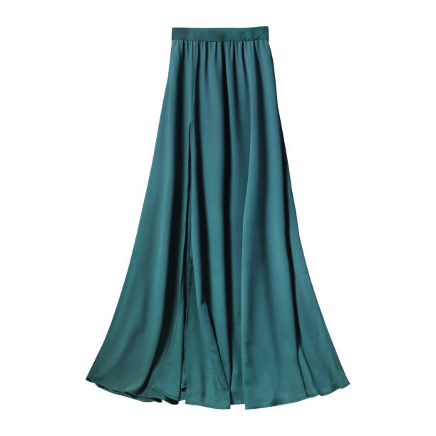 istock Turquoise airy subtle long elegant maxi skirt isolated white 840415550