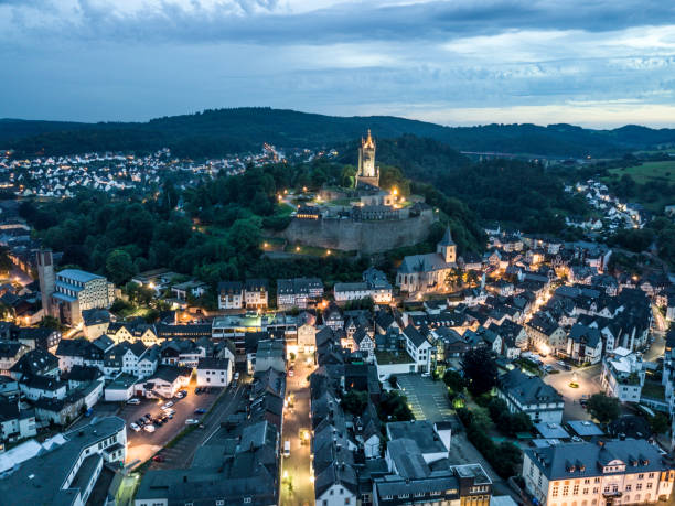 istock Town Dillenburg at night, Germany 840415832
