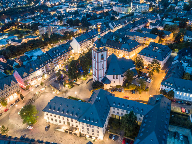 istock Old town of Siegen at night, Germany 840416450