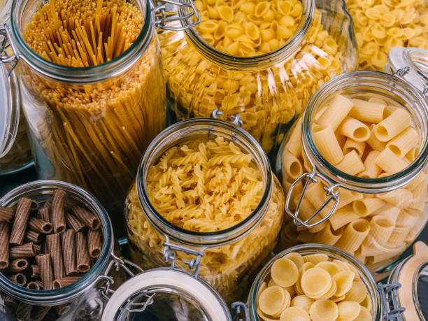 istock Different pasta in large glass jars 840419012