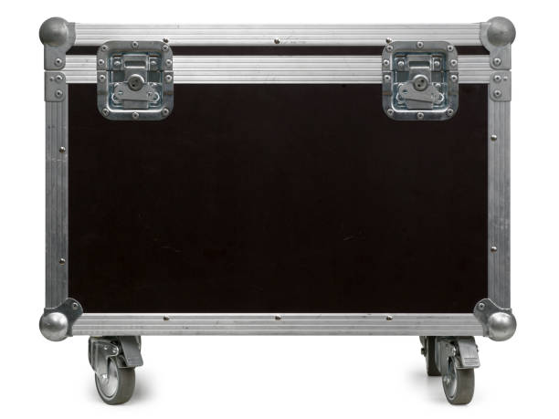 Equipment flight case with wheels stock photo