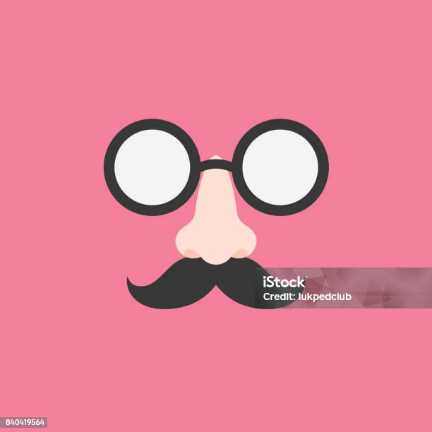 Disguise Glasses Nose And Mustache For Party Flat Design Icon Stock Illustration - Download Image Now