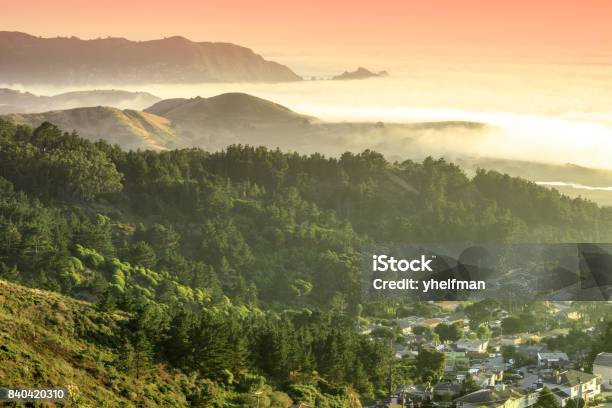Milagra Ridge Coastal Sunset Views Stock Photo - Download Image Now - San Mateo County, California, Forest
