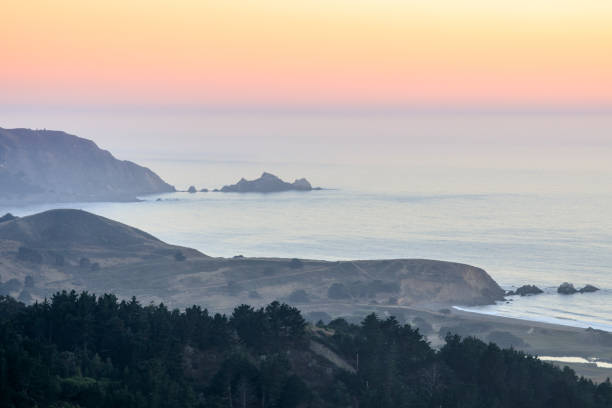 istock Summer Haze Sunset over San Mateo Coast. 840420414