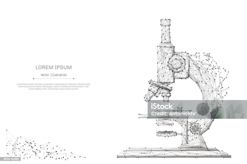 gris de poly bajo microscopio - arte vectorial de Investigación libre de derechos