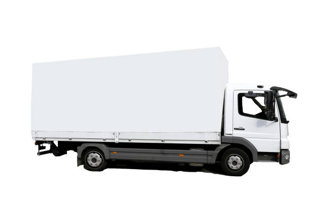 istock Truck isolated on white 840449010