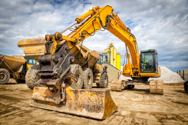 istock Road construction machinery on the construction of highway 840450102