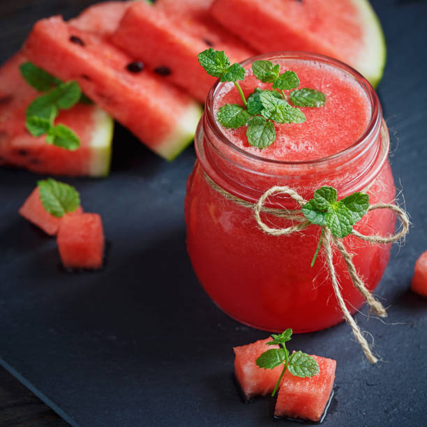 istock Delicious fresh watermelon smoothie. 840451578