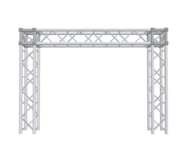 Vector illustration of Truss construction. Isolated on white background. 3D Vector illustration.