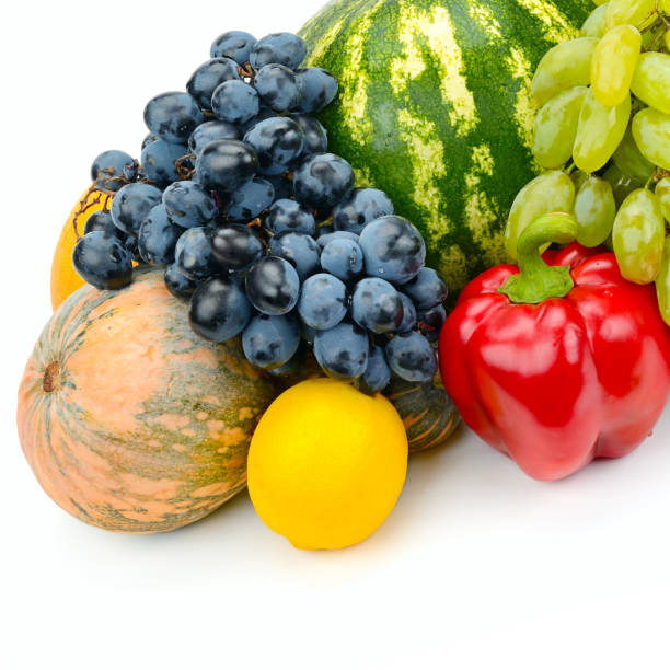 istock set of fruit and vegetable isolated on white background 840457376