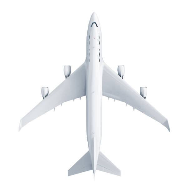 Airplane isolated on white background stock photo