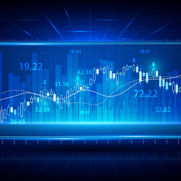 illustrations, cliparts, dessins animés et icônes de financier et commerciaux abstrait avec graphique microsoft graph de bougie bâton. notion de vecteur investissement bourse - business stock market stock market data instrument of measurement