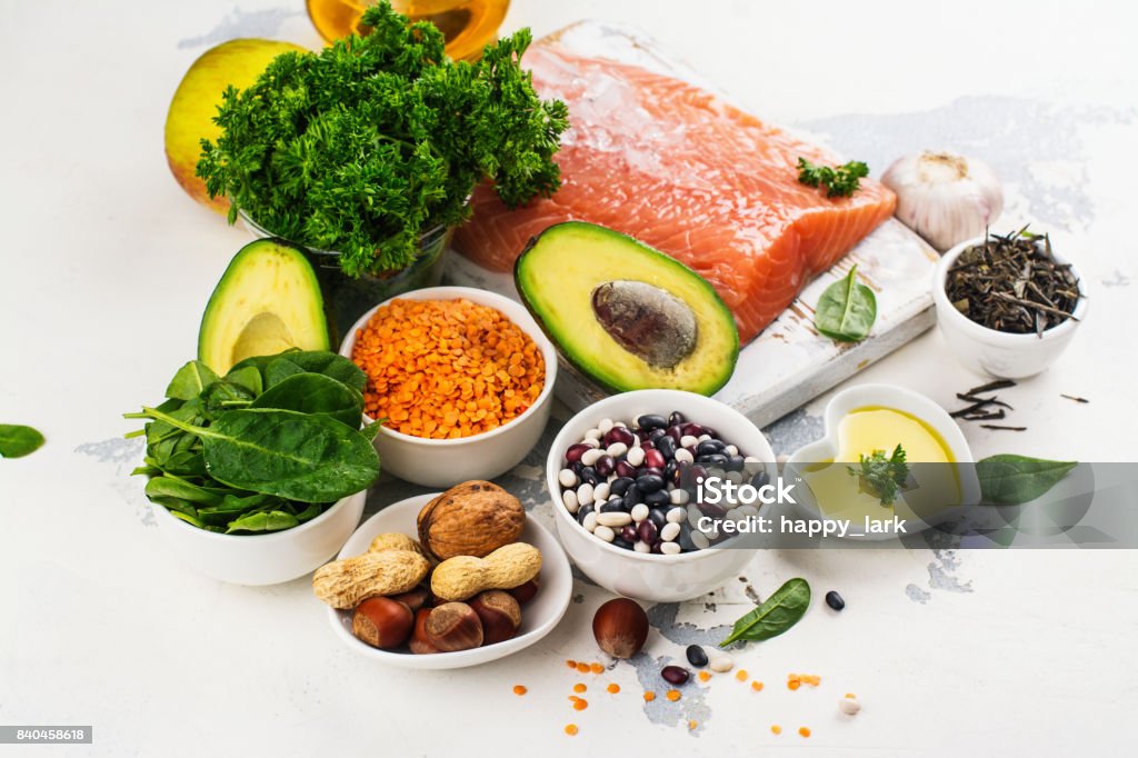 Alimento bajo en colesterol - Foto de stock de Comida sana libre de derechos