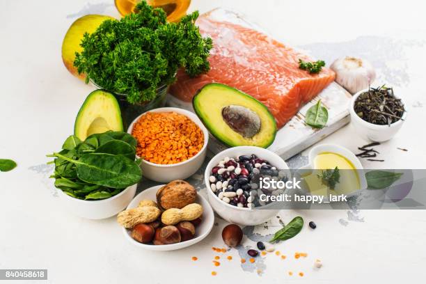 Alimento Bajo En Colesterol Foto de stock y más banco de imágenes de Comida sana - Comida sana, Colesterol, Proteína