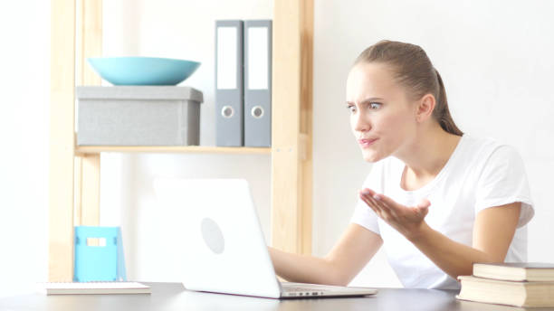 istock Angry Young Woman Yelling at Work in Office, Irritating 840461544