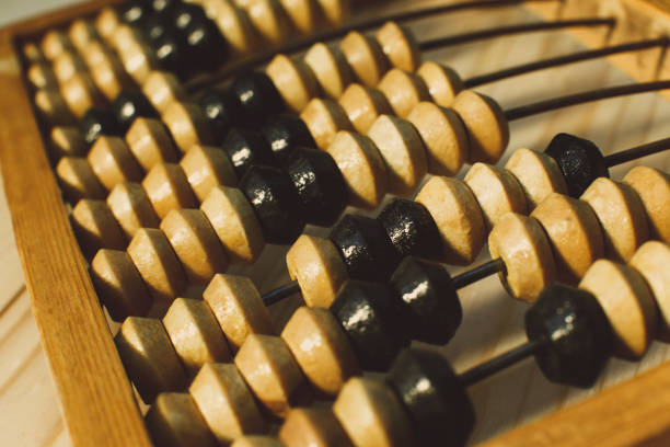 istock Old vintage abacus (calculating frame) close up shot, accounting abstract 840462430