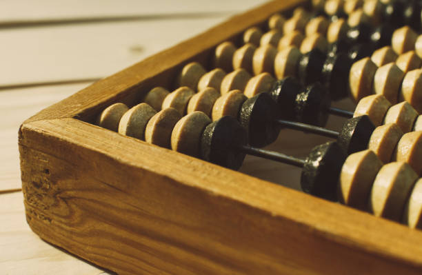 istock Old vintage abacus (calculating frame) close up shot, accounting abstract 840462476