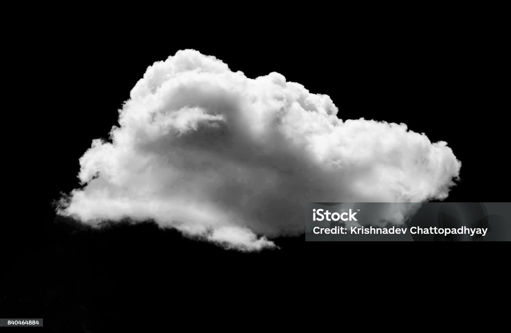 Nubes blancas en fondo negro del cielo - Foto de stock de Recortable libre de derechos