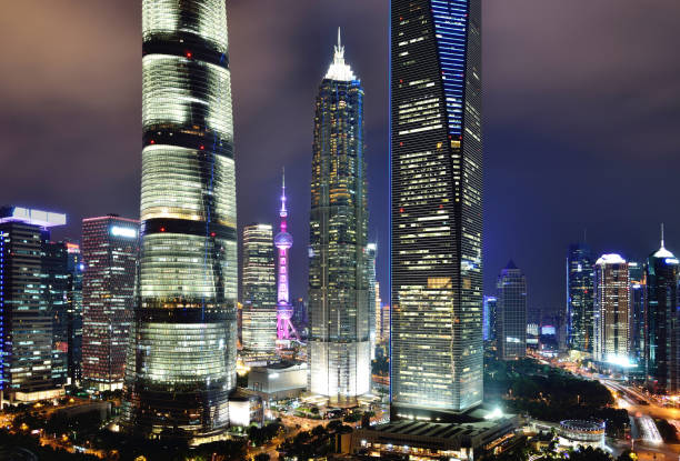 istock Shanghai's Lujiazui Financial District at Night, China 840465362