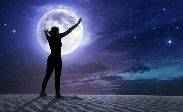 istock female silhouette in the moonlight 840465812