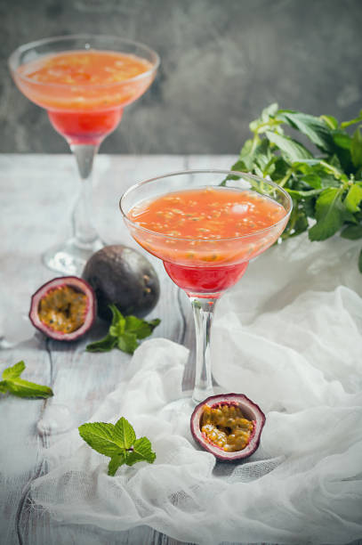 istock Alcoholic cocktail with fresh passion fruit 840471796