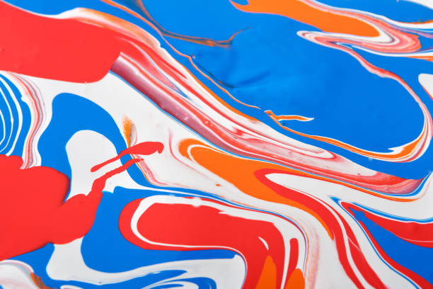 istock Liquid marbling acrylic paint background. Fluid painting abstract texture 840472924