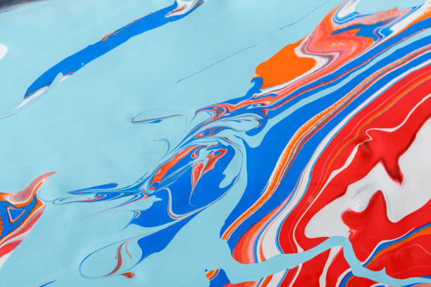 istock Liquid marbling acrylic paint background. Fluid painting abstract texture 840473040