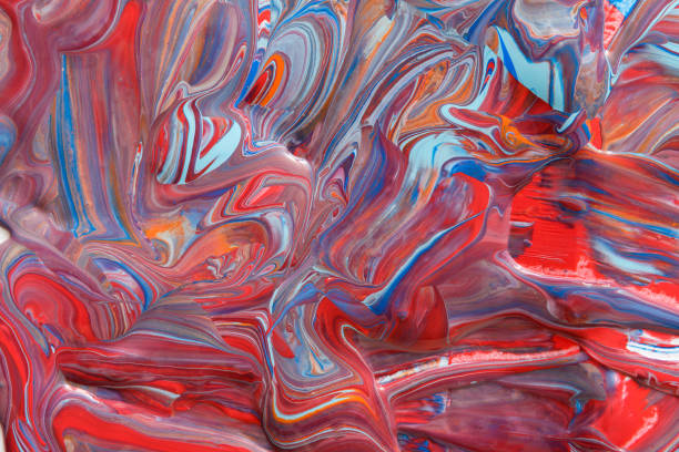 istock Liquid acrylic paint background. Fluid painting abstract texture 840473112