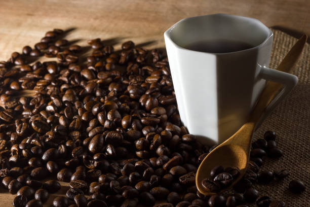 istock Low key coffee in the darkness. 840473506