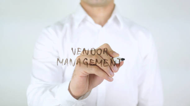 istock Vendor Management, Man Writing on Glass 840478562