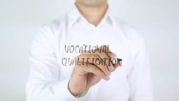 istock Vocational Qualification, Man Writing on Glass 840478626