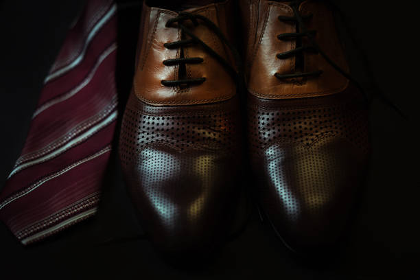 istock Men's accessories men's shoes and tie 840481354