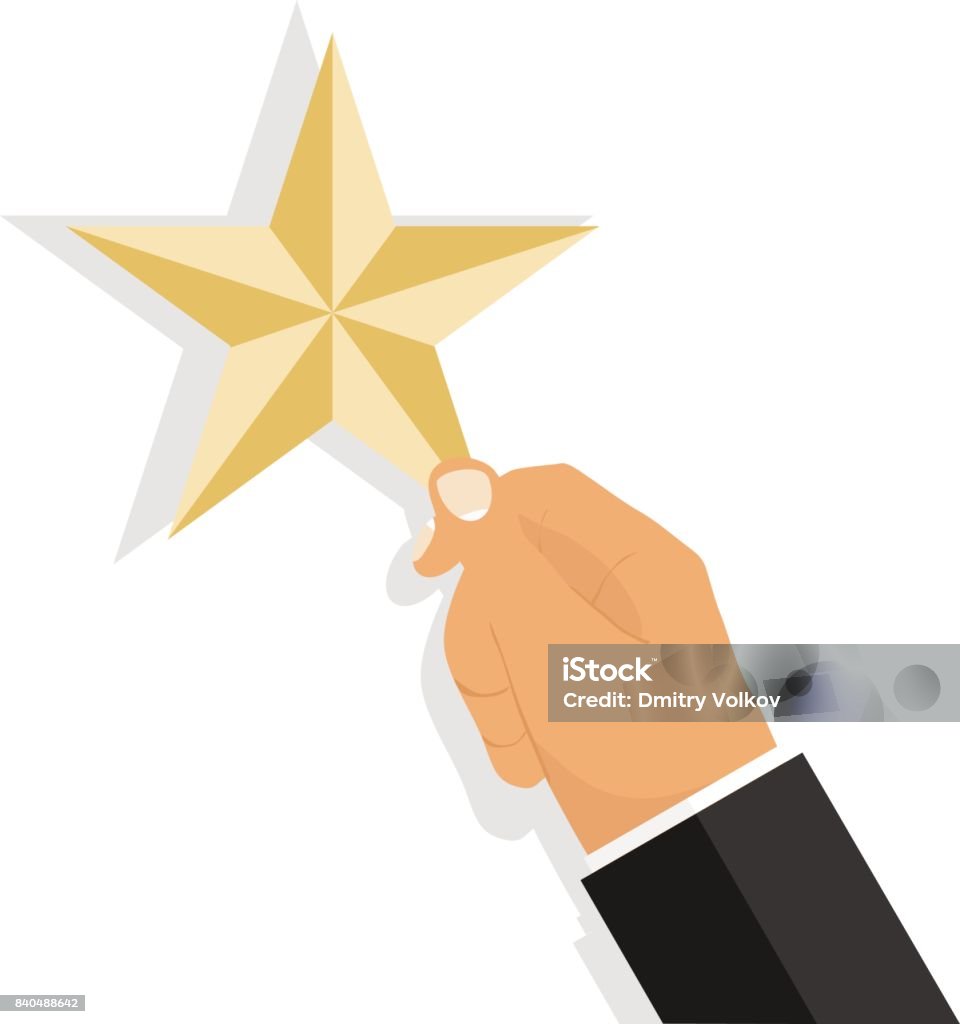 Hand Catch Star The Hand Holds A Star With A Shadow The Hand Sets The Star Stock ...