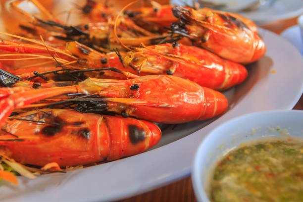 istock Grilled shrimp in a plate 840491616