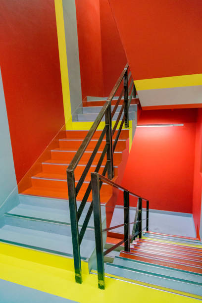 istock Multicolored staircase in the building 840492682