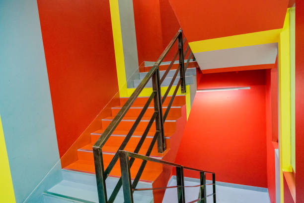 istock Multicolored staircase in the building 840492726