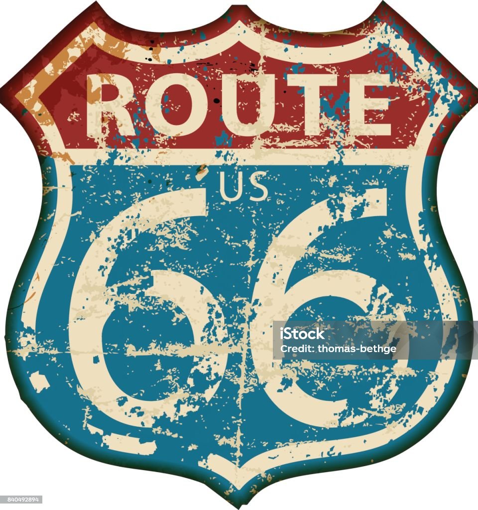 instant hoe jas Vintage Route 66 Verkeersbord Vector Stockvectorkunst en meer beelden van Route  66 - Route 66, Bord - Bericht, Verkeersbord - iStock