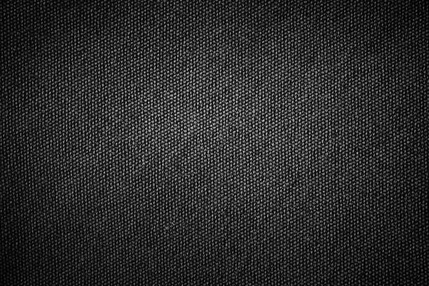 istock Simple black background sackcloth fabric texture with gray gradient light abstract for product or text backdrop design 840496768