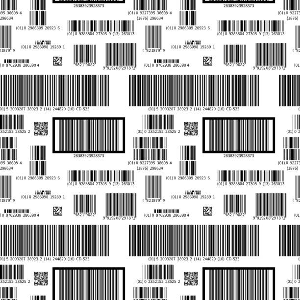 Different barcodes on white, seamless pattern Different barcodes on white, seamless pattern bar code stock illustrations