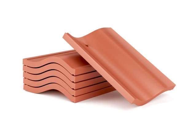 Clay roof tiles stock photo