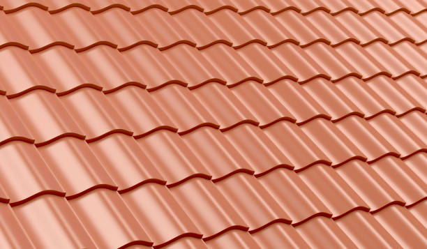 istock Red clay roof tiles 840506490