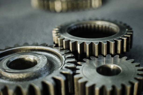 istock Gears auto set on the rude surface close up 840513806