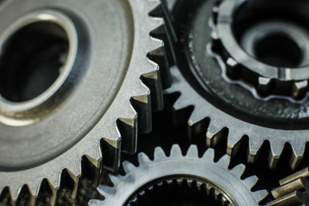 istock Gears auto set on the rude surface close up 840513930