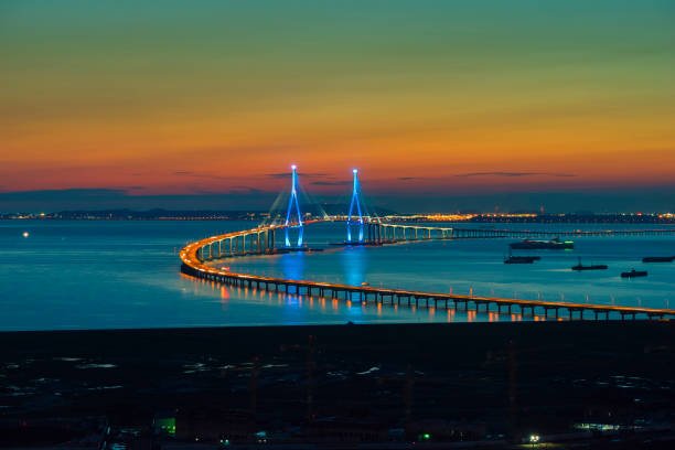 istock Sunset at Incheon Bridge Seoul,South Korea. 840514548