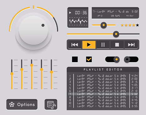 Blogger Audio Template Audio Player Template Stock Illustration - Download Image Now ...
