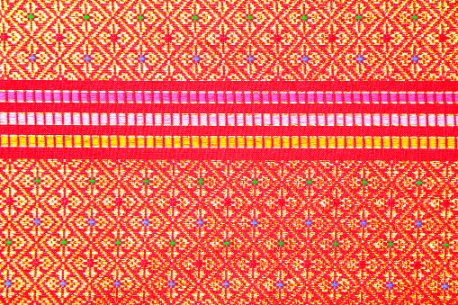 Colorful thai silk handcraft textile texture or background