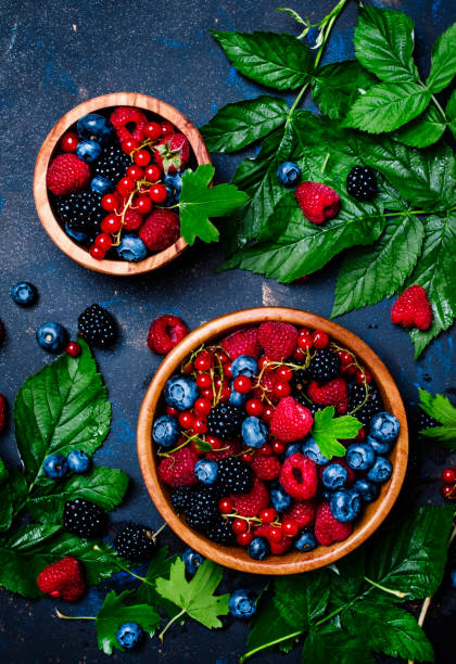 Mix of summer berries stock photo