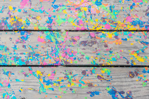 istock Paint Splattered Wood Floor 840552194
