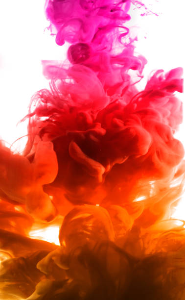 istock Acrylic colors and ink in water. Abstract frame background. Isolated on white 840552568